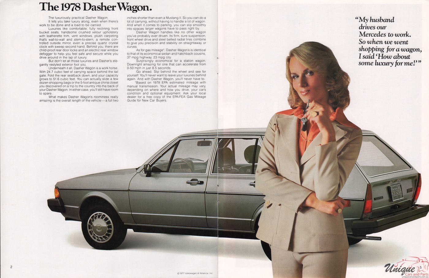 1978 VW Dasher Brochure Page 3